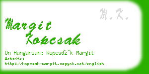 margit kopcsak business card